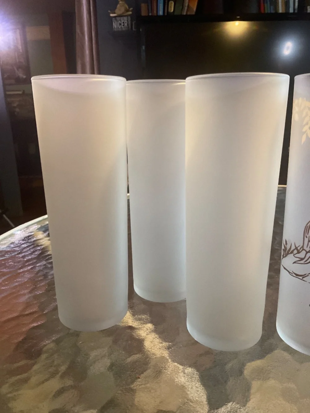 MCM Libbey Nymph Frosted Tom Collins glasses